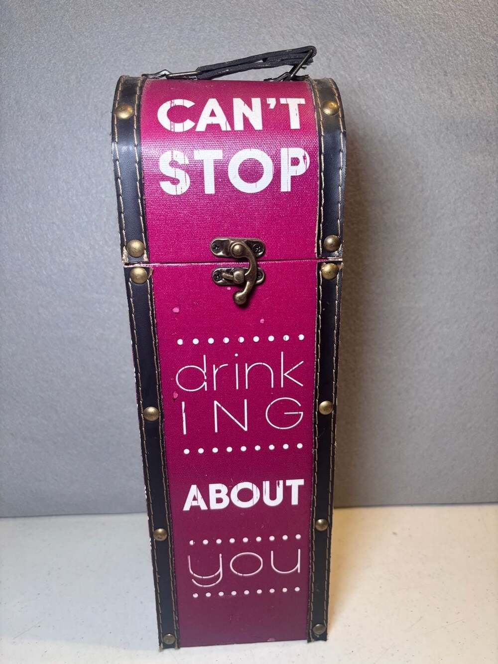 Decorative Wine Box Luggage Style Can't Stop Drinking About You
